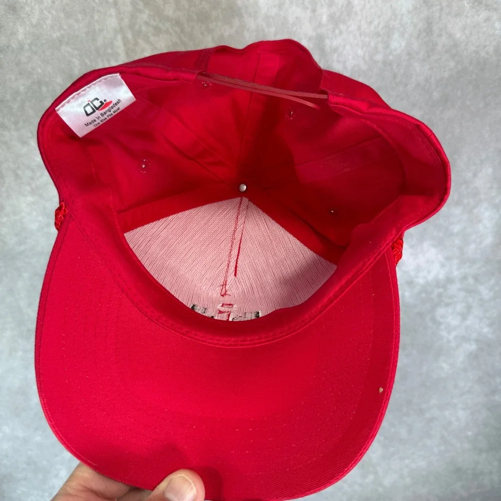 International Harvester Trucker Hat Men OSFM Red Solid Rope Logo Snapback Cap